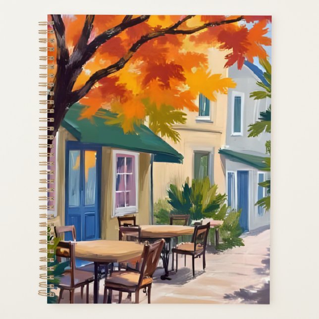 Café d'automne Aquarelle Feuillage d'automne (Devant)