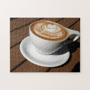 Café de coeur créatif tasse photo puzzle puzzle