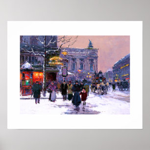 Café de la Paix, Opéra.Hiver. Impression fine