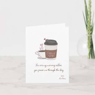 Café de ma vie Carte de billet Saint Valentin