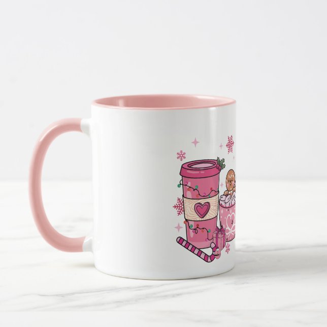 Café de Noël rose et Mug de Noël en latte (Gauche)