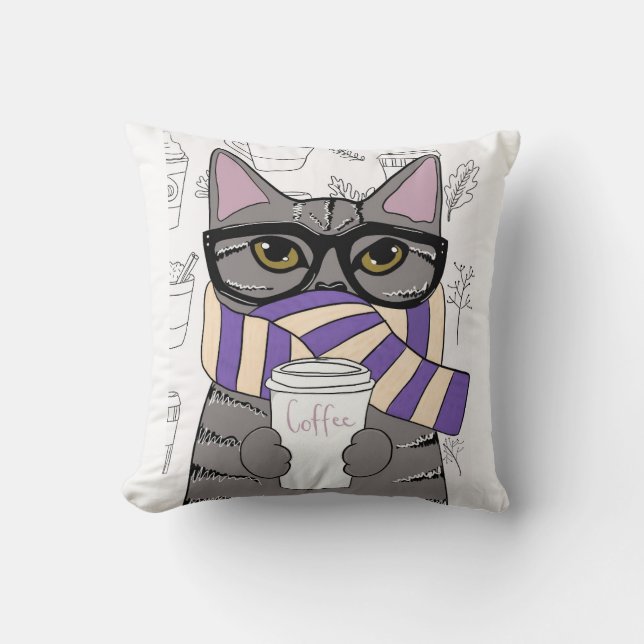 CAFÉ D'HIVER COUSSIN CAT (Recto)