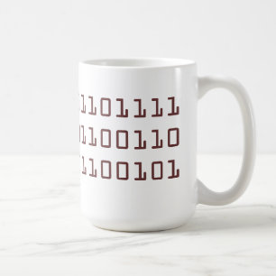 Café écrit dans la tasse de code binaire