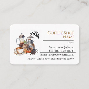 café éditable carte de visite
