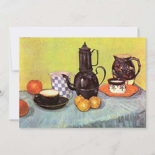 Café en émail bleu par Vincent van Gogh (Devant)