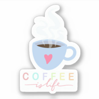 café est la vie Custom-Cut Vinyl Stickers