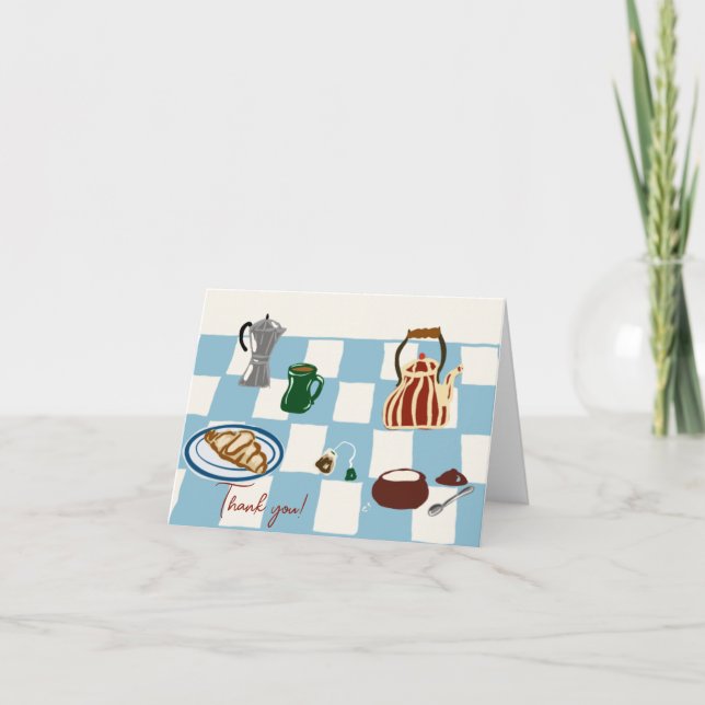 Café et carte de remerciements à thé (Devant)