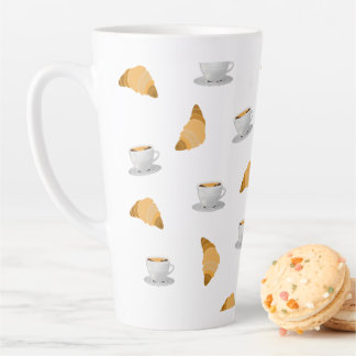 Café et Croissant Motif Mug