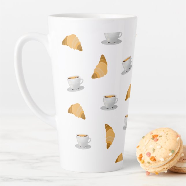Café et Croissant Motif Mug (En situation)