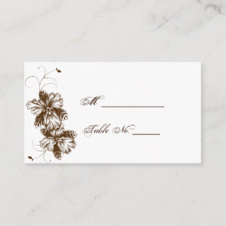 Café et Spray Floral Blanc Mariage Cartes de Place