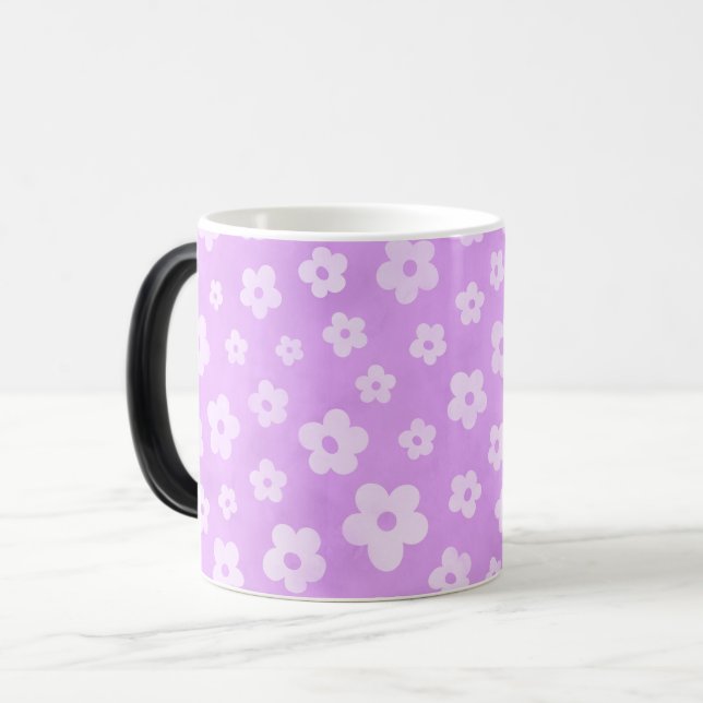 Café et tasse à thé à fleurs violet, blanc et noir (Devant gauche)