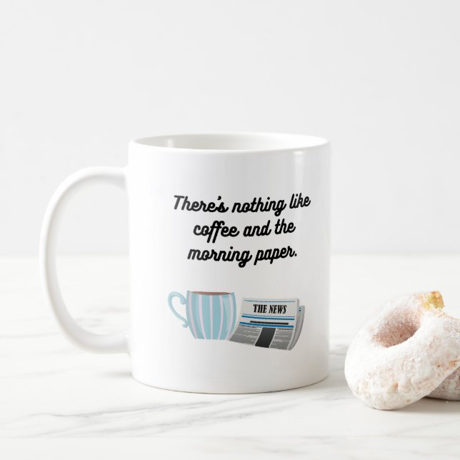 Café et un journal Mug (Avec donut)