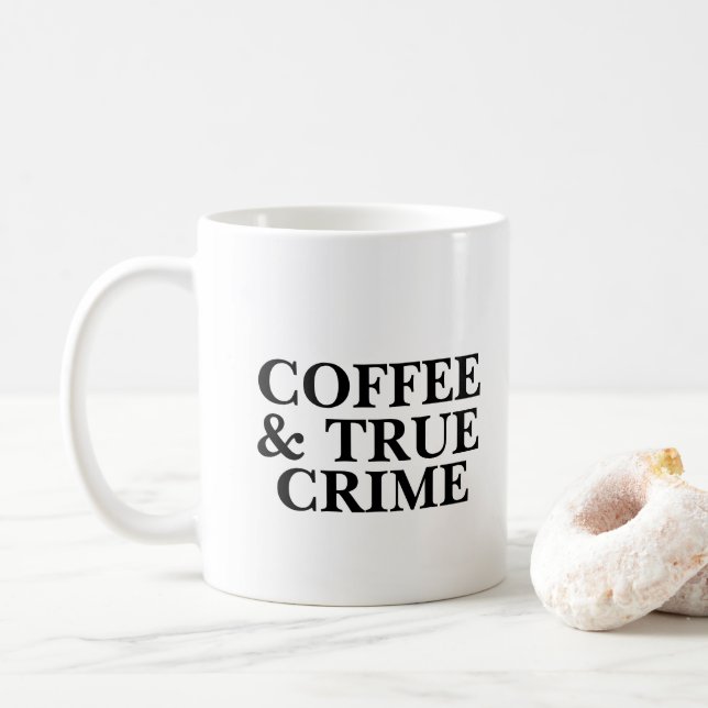 Café et vrai crime Café Mug (Avec donut)