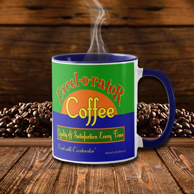 Café Excelorateur Dit Retro Étiquette Art Mug (exelorater coffee retro advertising art)