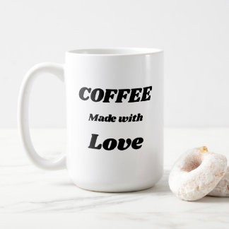 Café fait avec la tasse d'amour