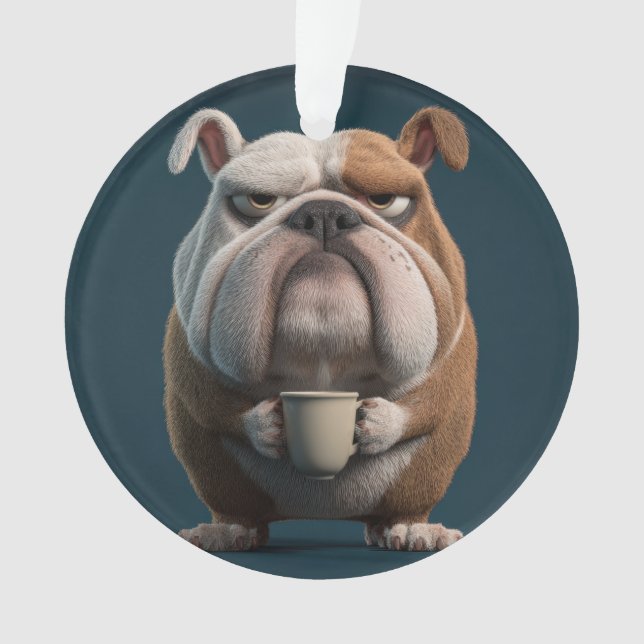 Café Grumpy Bulldog – Art de chien drôle (devant)