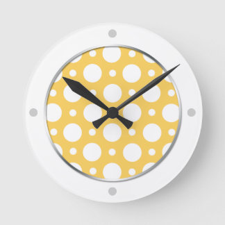 Café Jaune Assorti Pois Horloge murale