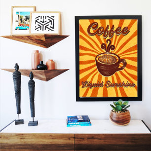 Café Liquide Sunshine Retro Poster Café Vintage