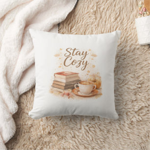 Café & Livres Esthétique Coussin Décoratif Reste