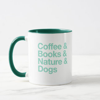 Café & Livres & Nature & Chiens Mug (Turquoise)