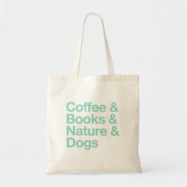 Café & Livres & Nature & Chiens Sac fourre-tout (T (Devant)