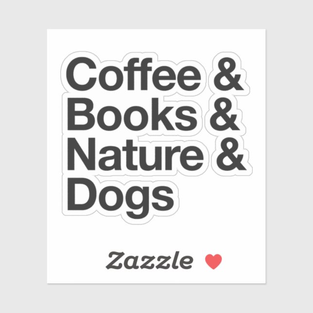 Café & Livres & Sticker Nature & Chiens (noir) (Feuille)