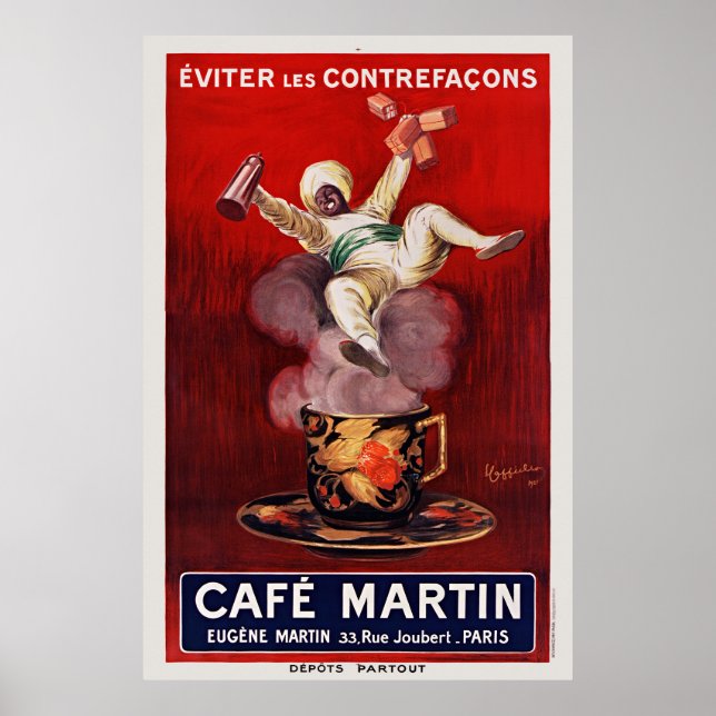 Cafe Martin Poster vintage Art déco français 1921 (Devant)