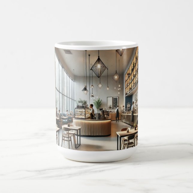 Café moderne aquarelle peinture Mug (Centre)