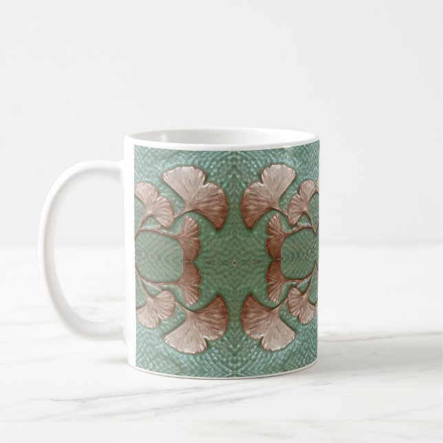 Café Mug avec feuille Gingko Design (Gauche)