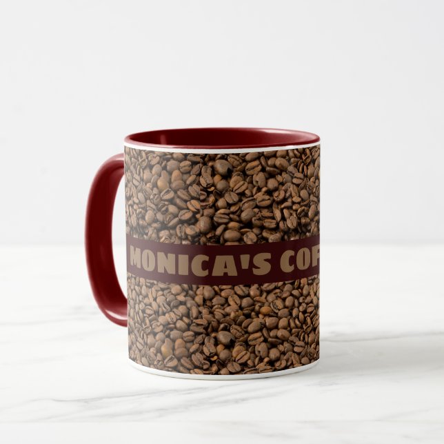 Café Mug avec votre nom ou tout autre texte (Devant gauche)