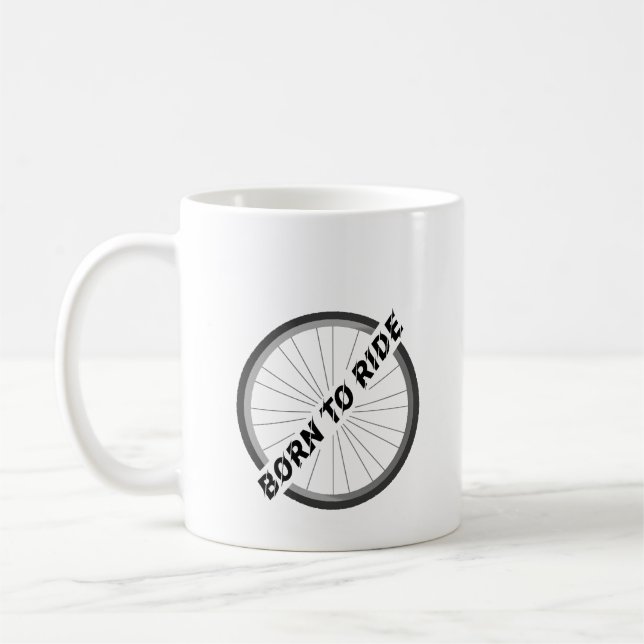 Café Mug "Born to Ride" Roue Conception (Gauche)