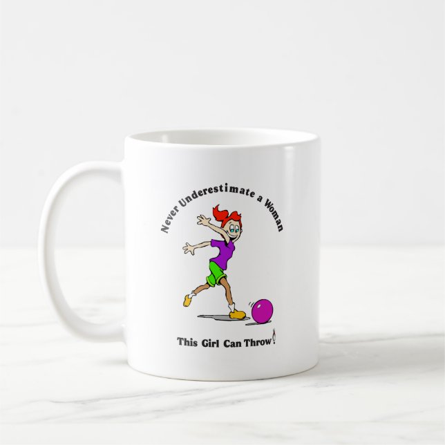 Café Mug : Bowling - Cette fille peut lancer (Gauche)