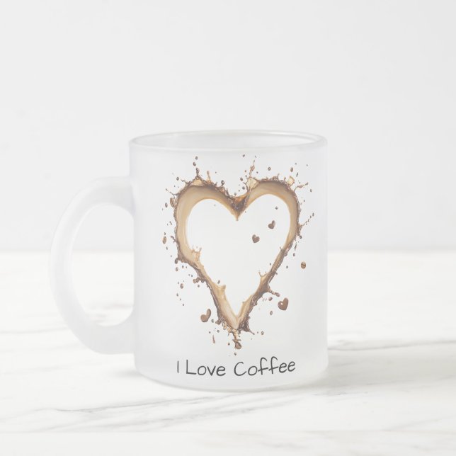 Café Mug, Coeur Conception Café, I Love Coffee Mug (Gauche)