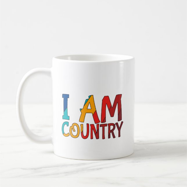 Café Mug I am Country Design (Gauche)