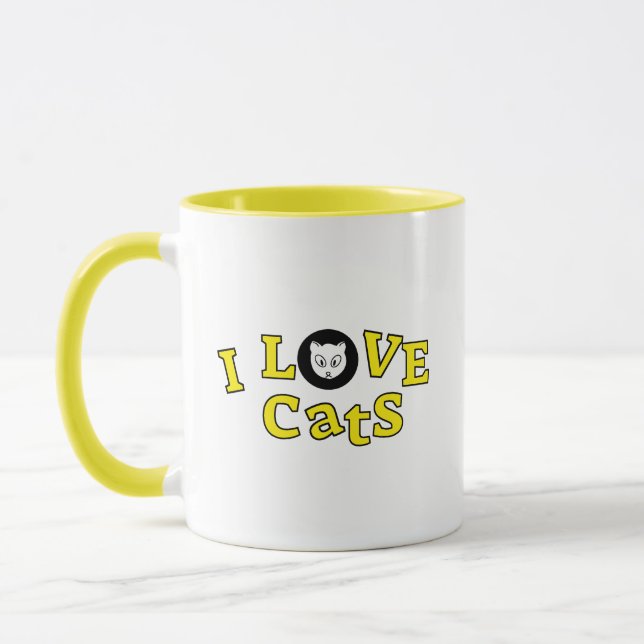 Café Mug J'adore le design du chat (Gauche)