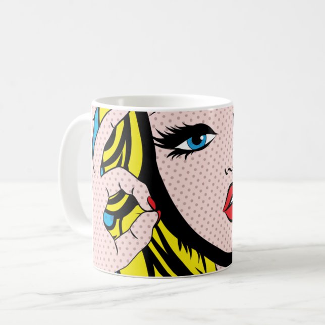 Café Mug - Pop Art O-K (Devant gauche)