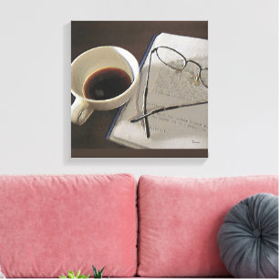 Café numérique huile sur toile