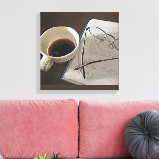 Café numérique huile sur toile