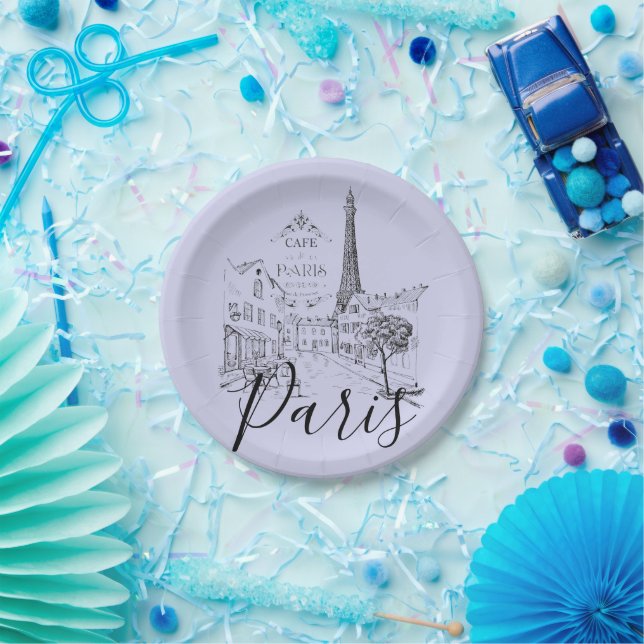 Cafe Paris   Assiettes en papier (Fête)