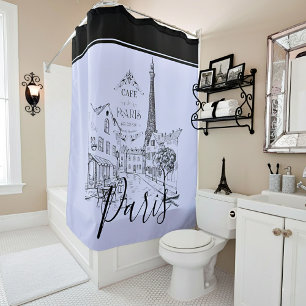 Cafe Paris Rideau de Douche