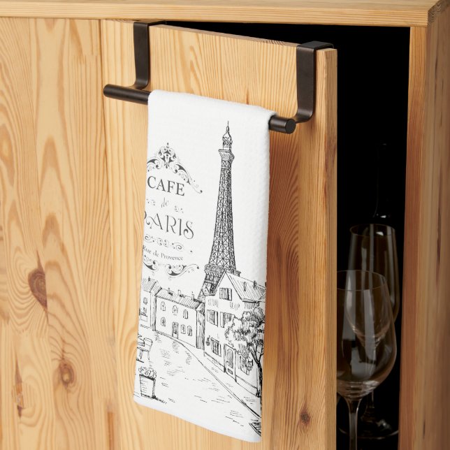 Café Paris Serviette de cuisine (Pliage en tiers)