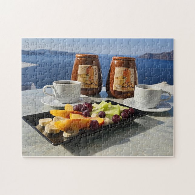 Café, petit-déjeuner et vue Puzzle (Horizontal)