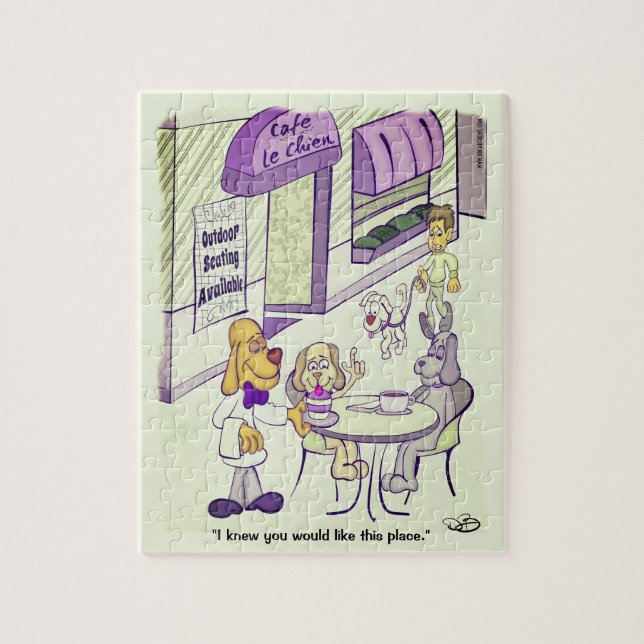 Café pour chiens drôle 8 x 10 puzzle (Vertical)