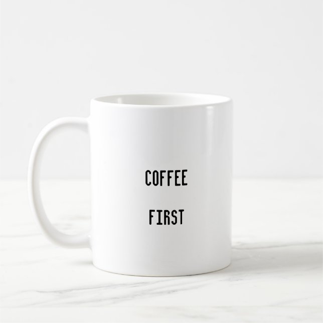 Café Première amusante minimaliste café Mug (Gauche)