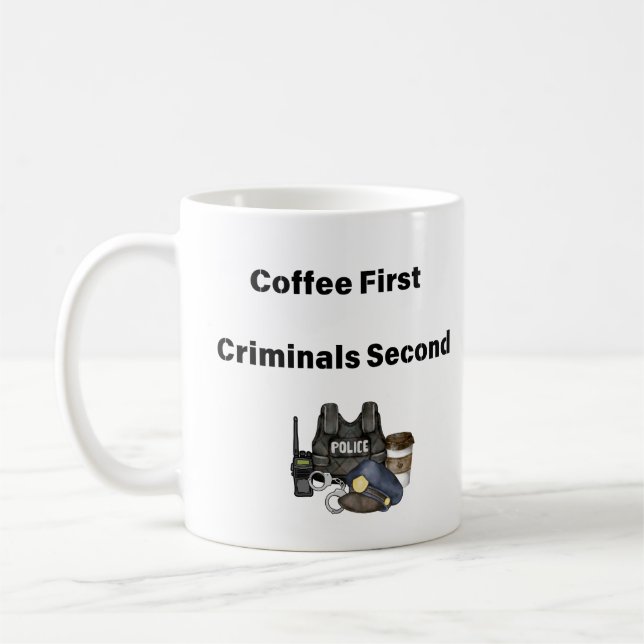 Café Premiers criminels Deuxième police Café Mug (Gauche)