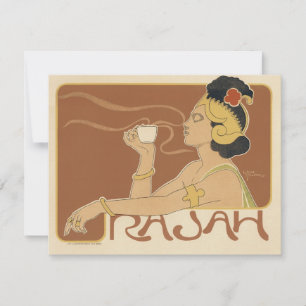 Cafe Rajah Art Nouveau vintage, Dame avec café