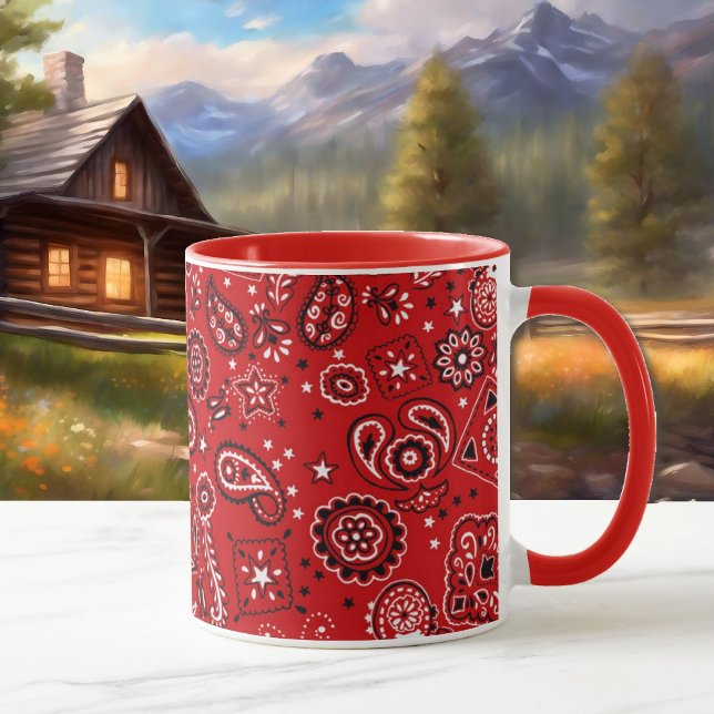 Café Red Bandana Coupe cadeau ou cacao Mug (Créateur téléchargé)