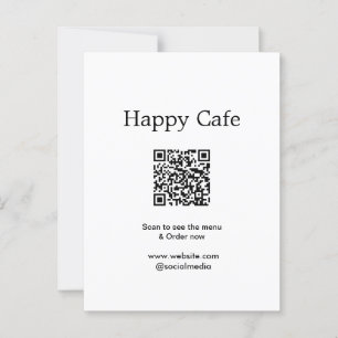 Cafe restaurant scanner pour voir le menu commande