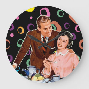 CAFÉ RETRO COUPLE KITSCH HORLOGE