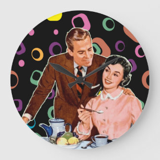CAFÉ RETRO COUPLE KITSCH HORLOGE